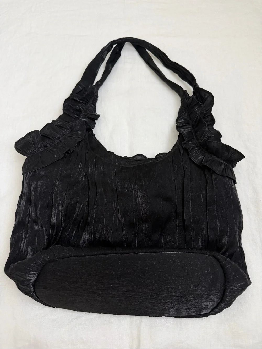 VTG Y2K Black Stain Rosette Hobo Bag